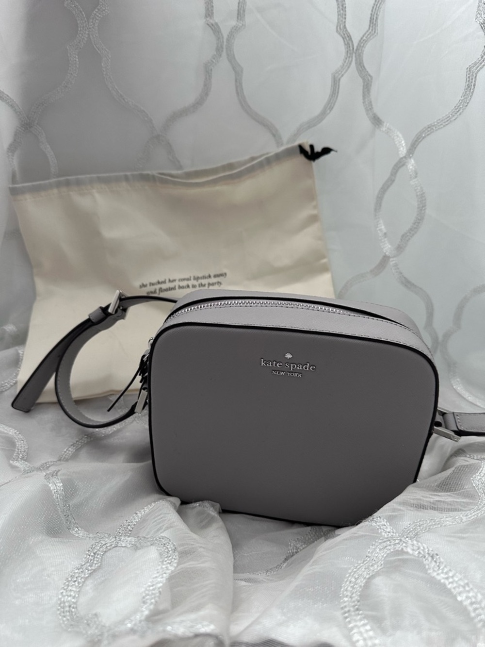 Kate Spade gray crossbody purse